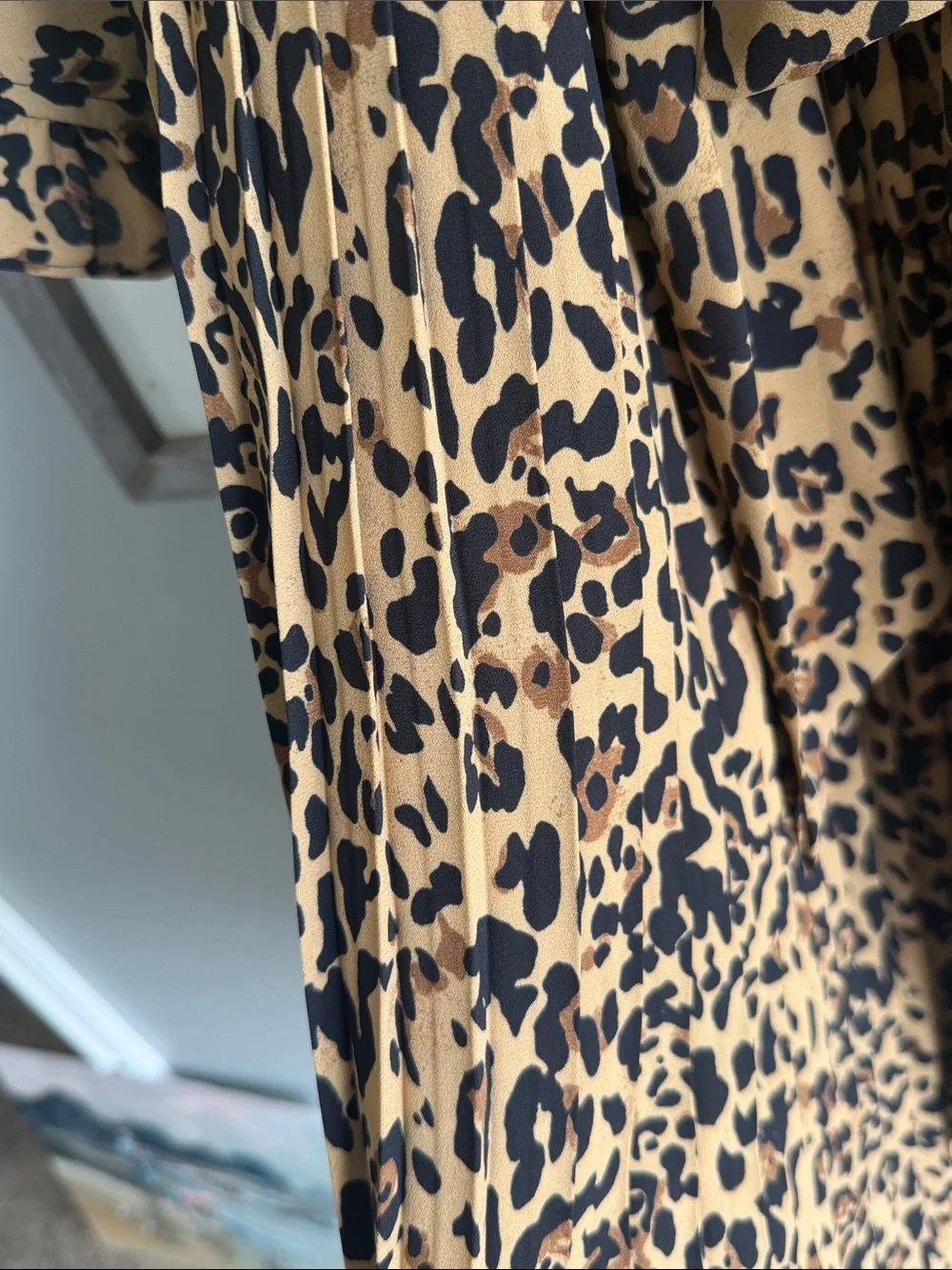 J. Crew Leopard Print Midi Dress in Tan and Black